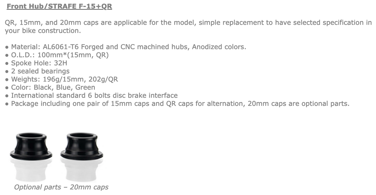 DA BOMB - FRONT CAP 20mm (For F-15 NON BOOST)