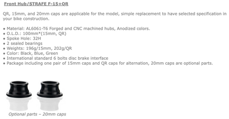 DA BOMB - FRONT CAP 20mm (For F-15 NON BOOST)
