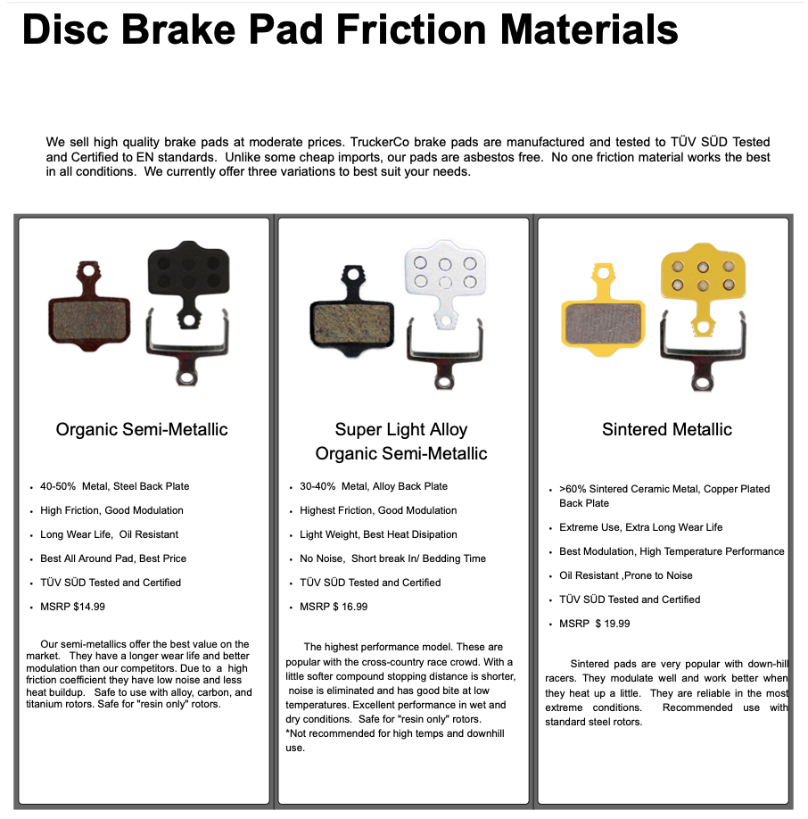TruckerCo - SM30 - Magura MT5 MT7 Trail 4 piston- 2 pc